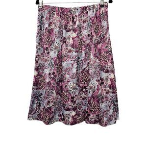 💎434 Anthony Richards Floral Vintage Pull On Purple Mini Skirt